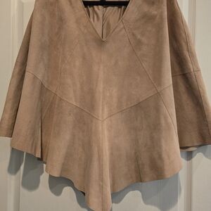 INC International Concepts Taupe Suede poncho